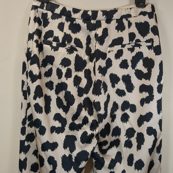 H&M Women's Leopard Print White And Black Pants Size 4 - Picture 3 of 8